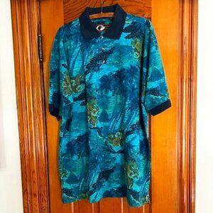 BOSTON TRADERS Hawaiian Print Short Sleeve Cotton Shirt Men's Size XL